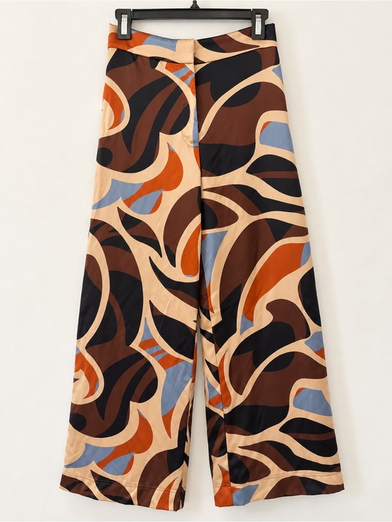 House of Harlow 1960 Pants - House of Harlow 1960s Satin Retro Psychedelic Wide Leg Palazzo Pants Size M